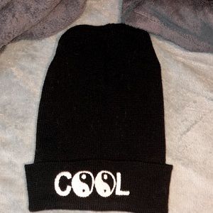 Unique cool embroidered black beanie